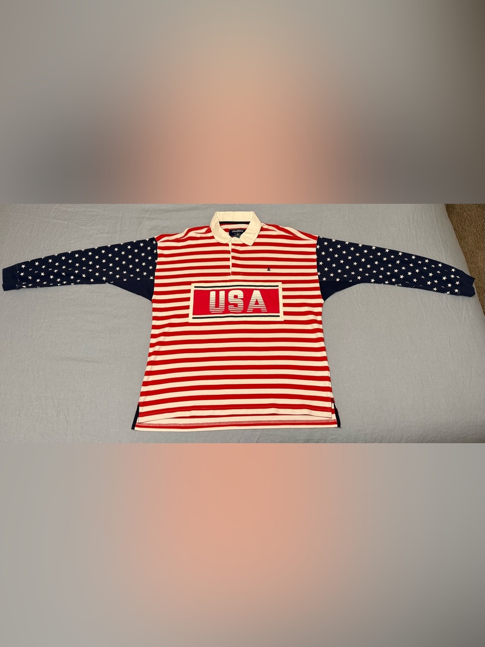 Chubbies Freedom Ring Men's Polo with USA Front Patch - Size L. NWT